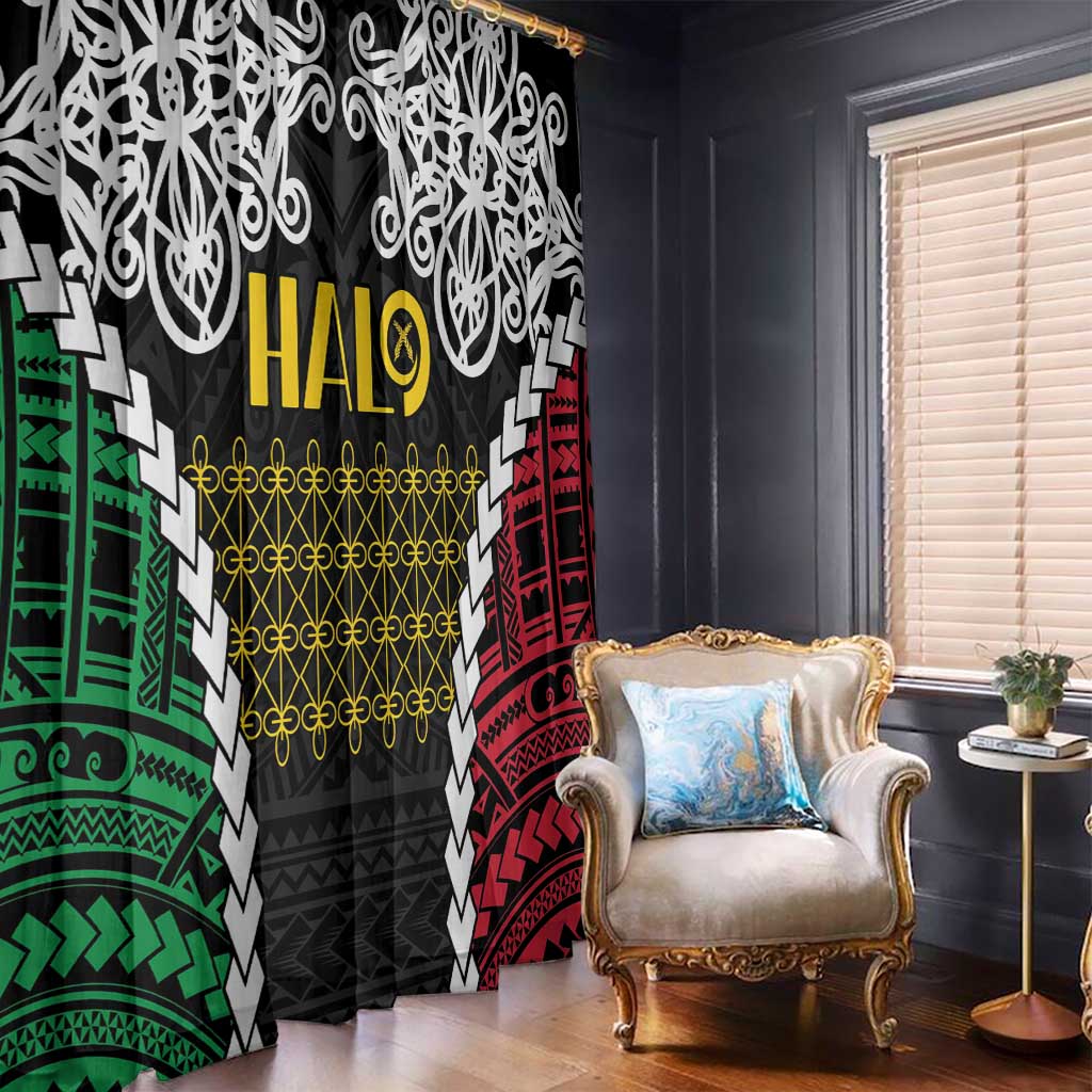 Halo Vanuatu Pride Window Curtain Vanuatuan Sand Drawing Pattern