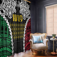 Halo Vanuatu Pride Window Curtain Vanuatuan Sand Drawing Pattern