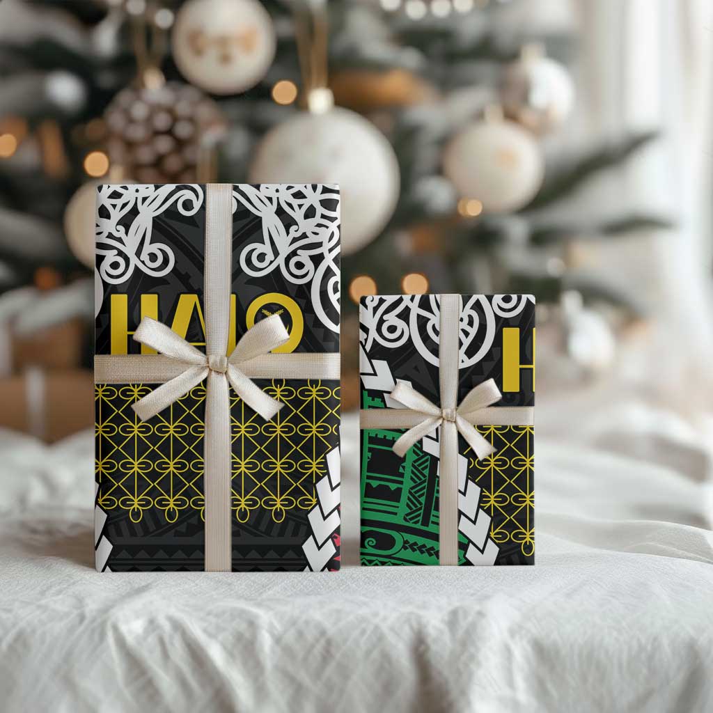 Halo Vanuatu Pride Wrapping Paper Vanuatuan Sand Drawing Pattern - Polynesian Pride