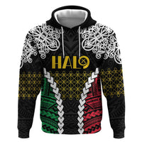Halo Vanuatu Pride Zip Hoodie Vanuatuan Sand Drawing Pattern