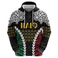 Halo Vanuatu Pride Zip Hoodie Vanuatuan Sand Drawing Pattern
