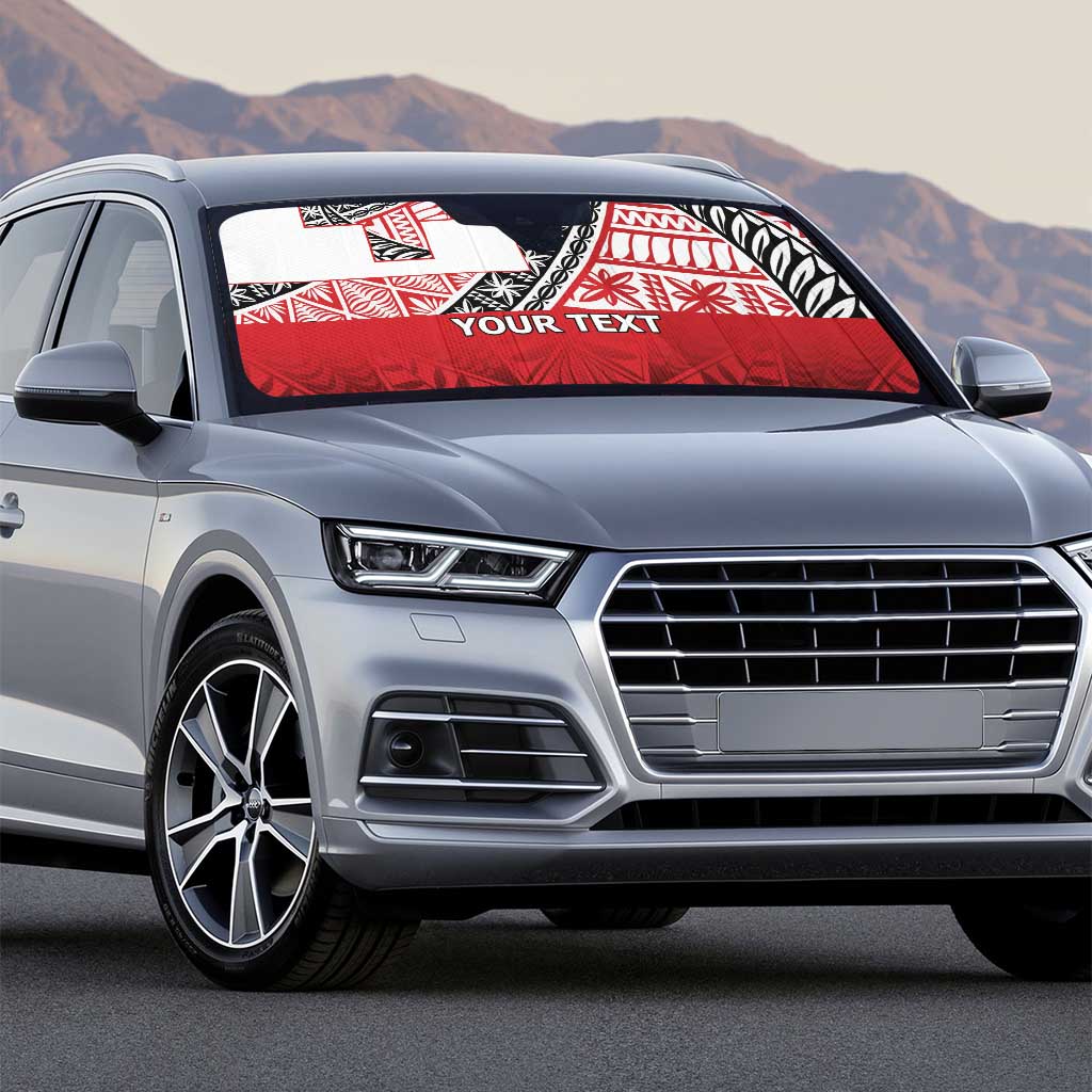 Malo e lelei Tonga Auto Sun Shade Ngatu Tokelau Feletoa Fata Traditional Polynesian Pattern - Polynesian Pride