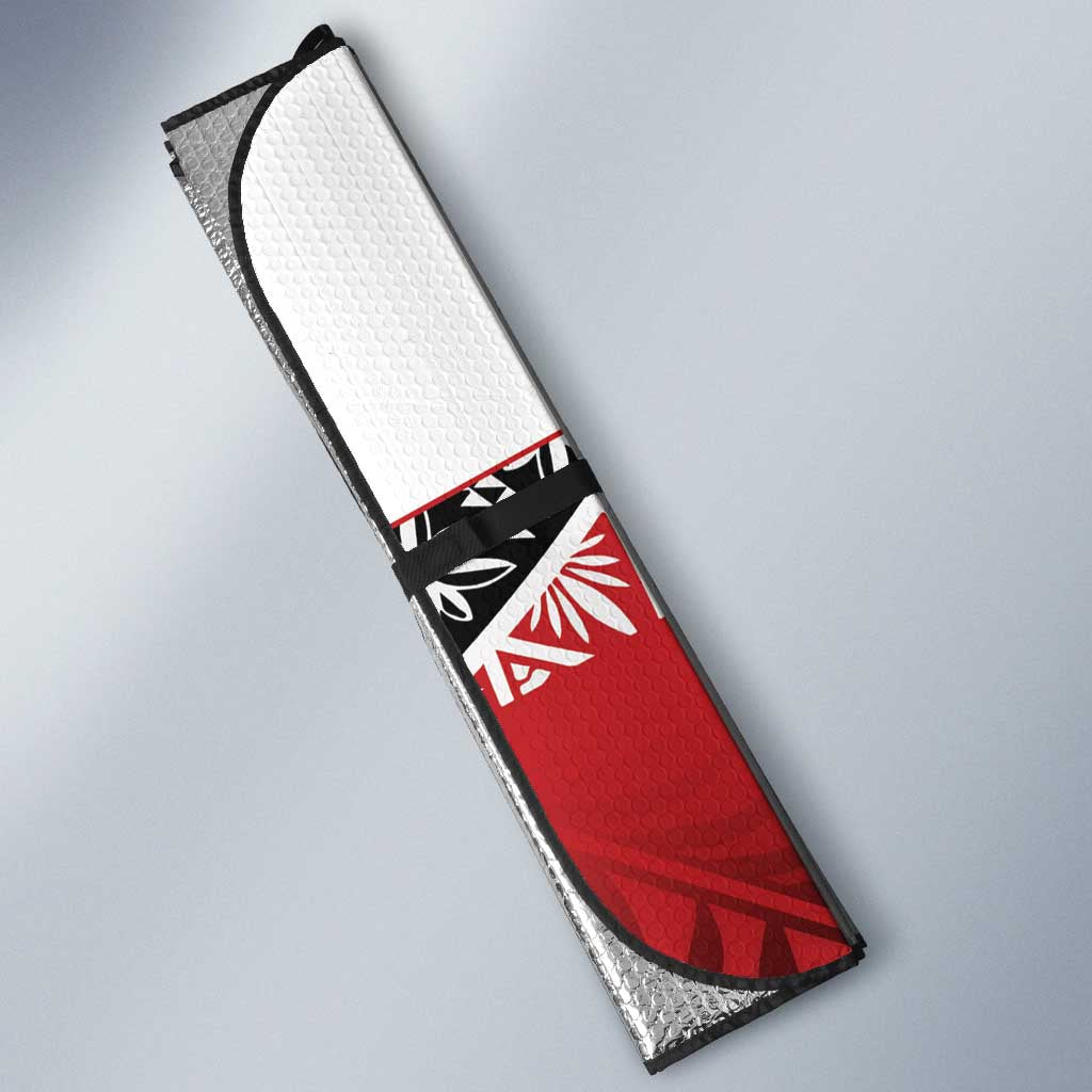 Malo e lelei Tonga Auto Sun Shade Ngatu Tokelau Feletoa Fata Traditional Polynesian Pattern - Polynesian Pride