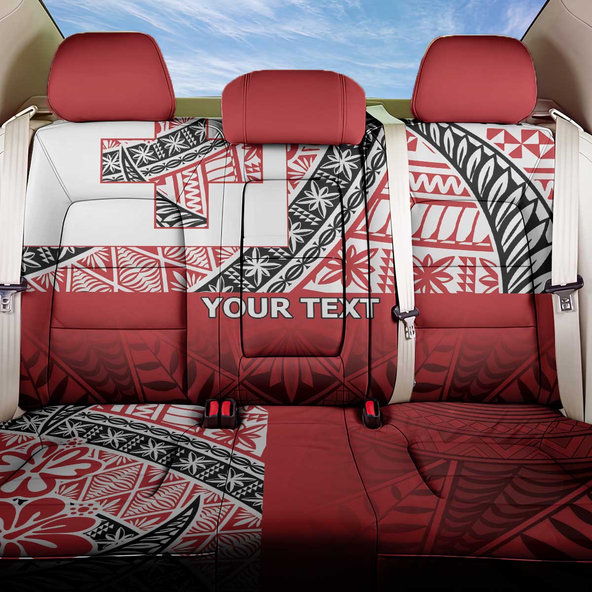 Malo e lelei Tonga Back Car Seat Cover Ngatu Tokelau Feletoa Fata Traditional Polynesian Pattern