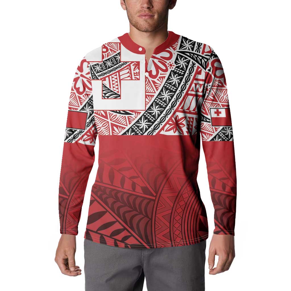 Malo e lelei Tonga Button Sweatshirt Ngatu Tokelau Feletoa Fata Traditional Polynesian Pattern