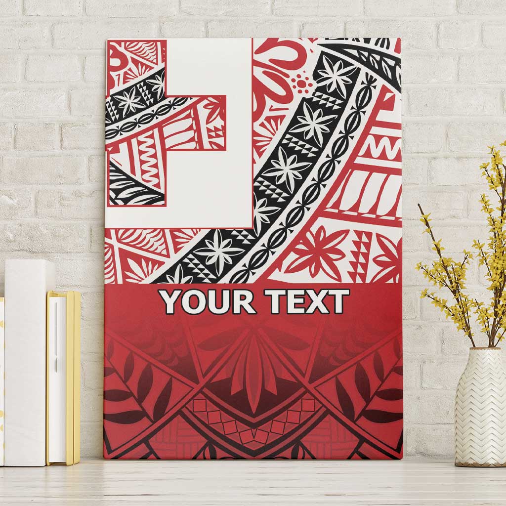 Malo e lelei Tonga Canvas Wall Art Ngatu Tokelau Feletoa Fata Traditional Polynesian Pattern LT9 Without Frame Red - Polynesian Pride