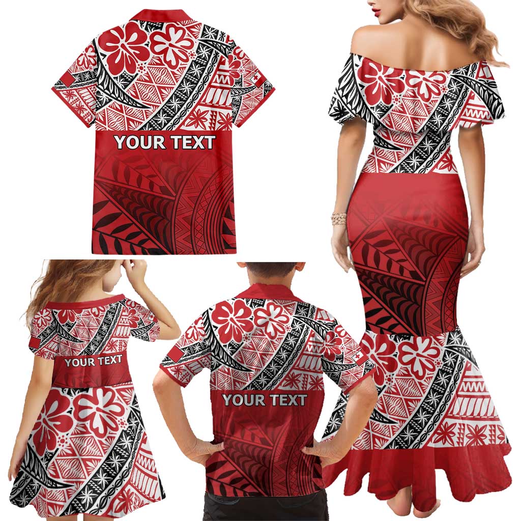 Malo e lelei Tonga Family Matching Mermaid Dress and Hawaiian Shirt Ngatu Tokelau Feletoa Fata Traditional Polynesian Pattern