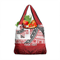 Malo e lelei Tonga Grocery Bag Ngatu Tokelau Feletoa Fata Traditional Polynesian Pattern
