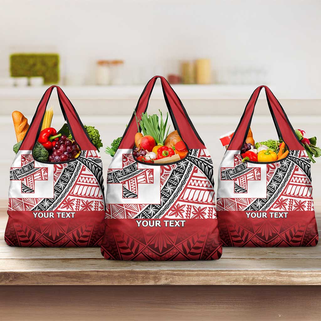 Malo e lelei Tonga Grocery Bag Ngatu Tokelau Feletoa Fata Traditional Polynesian Pattern