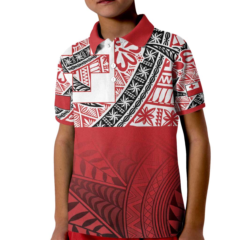 Malo e lelei Tonga Kid Polo Shirt Ngatu Tokelau Feletoa Fata Traditional Polynesian Pattern LT9 Kid Red - Polynesian Pride