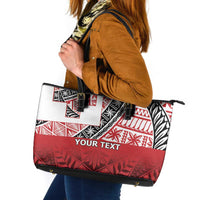 Malo e lelei Tonga Leather Tote Bag Ngatu Tokelau Feletoa Fata Traditional Polynesian Pattern