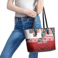 Malo e lelei Tonga Leather Tote Bag Ngatu Tokelau Feletoa Fata Traditional Polynesian Pattern