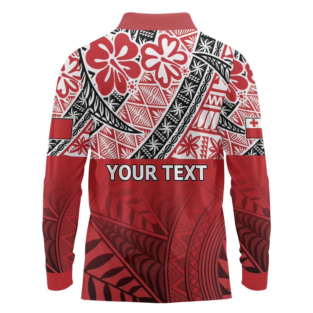 Malo e lelei Tonga Long Sleeve Polo Shirt Ngatu Tokelau Feletoa Fata Traditional Polynesian Pattern