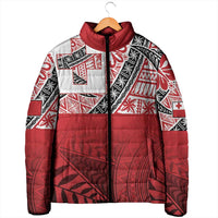 Malo e lelei Tonga Padded Jacket Ngatu Tokelau Feletoa Fata Traditional Polynesian Pattern - Polynesian Pride