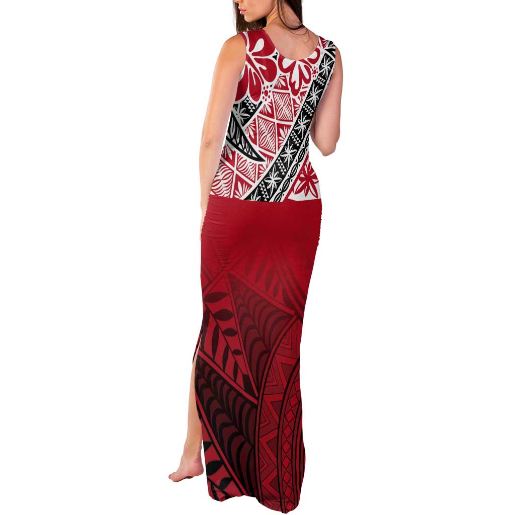 Malo e lelei Tonga Tank Maxi Dress Ngatu Tokelau Feletoa Fata Traditional Polynesian Pattern