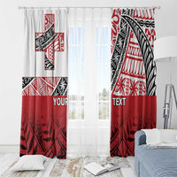 Malo e lelei Tonga Window Curtain Ngatu Tokelau Feletoa Fata Traditional Polynesian Pattern