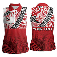 Malo e lelei Tonga Women Sleeveless Polo Shirt Ngatu Tokelau Feletoa Fata Traditional Polynesian Pattern