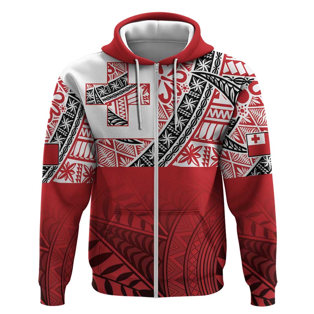 Malo e lelei Tonga Zip Hoodie Ngatu Tokelau Feletoa Fata Traditional Polynesian Pattern LT9 Zip Hoodie Red - Polynesian Pride