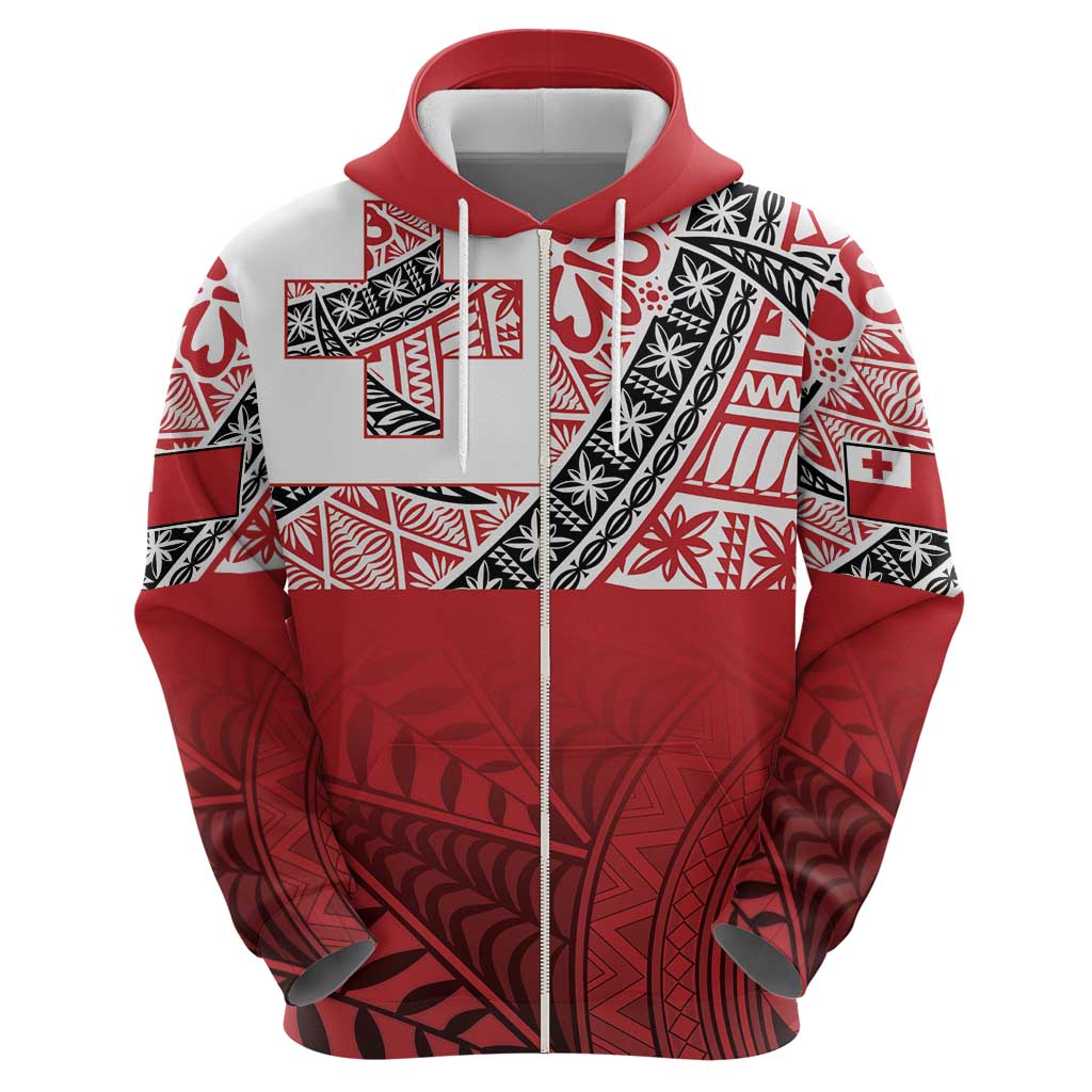 Malo e lelei Tonga Zip Hoodie Ngatu Tokelau Feletoa Fata Traditional Polynesian Pattern