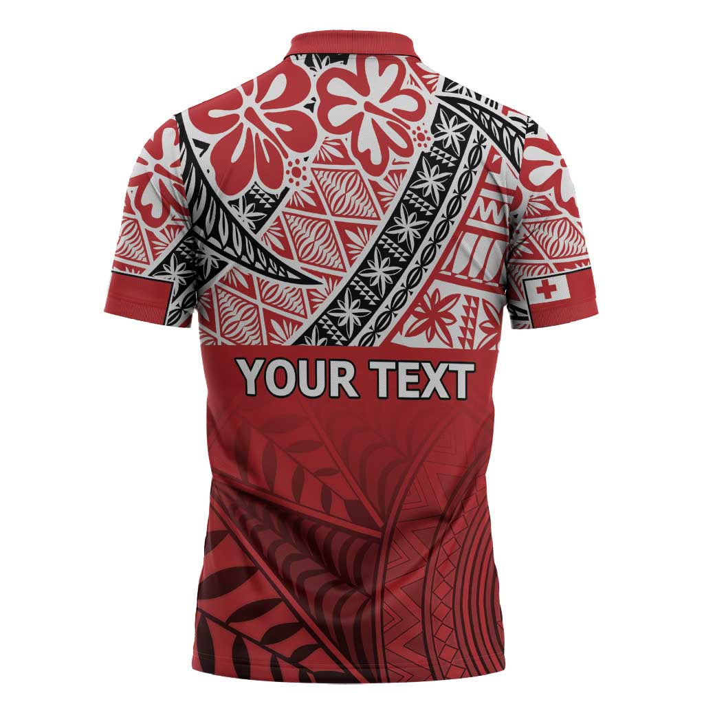 Malo e lelei Tonga Zipper Polo Shirt Ngatu Tokelau Feletoa Fata Traditional Polynesian Pattern - Polynesian Pride