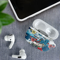 Hawaii Santa Skeleton Surfing Personalized AirPods Case Mele Kalikimaka i Iulai!