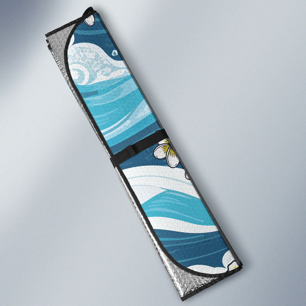 Hawaii Santa Skeleton Surfing Personalized Auto Sun Shade Mele Kalikimaka i Iulai!