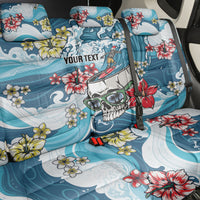 Hawaii Santa Skeleton Surfing Personalized Back Car Seat Cover Mele Kalikimaka i Iulai!