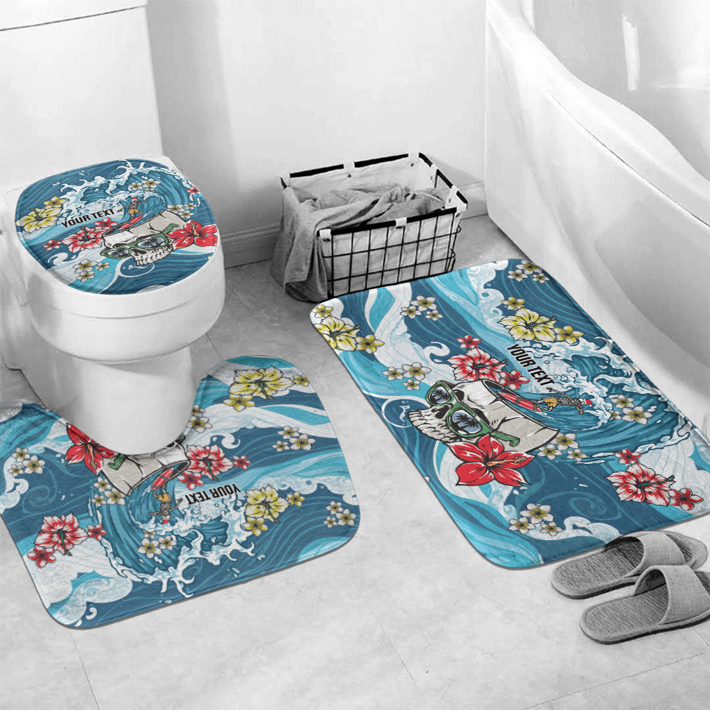 Hawaii Santa Skeleton Surfing Personalized Bathroom Set Mele Kalikimaka i Iulai!