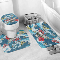 Hawaii Santa Skeleton Surfing Personalized Bathroom Set Mele Kalikimaka i Iulai!