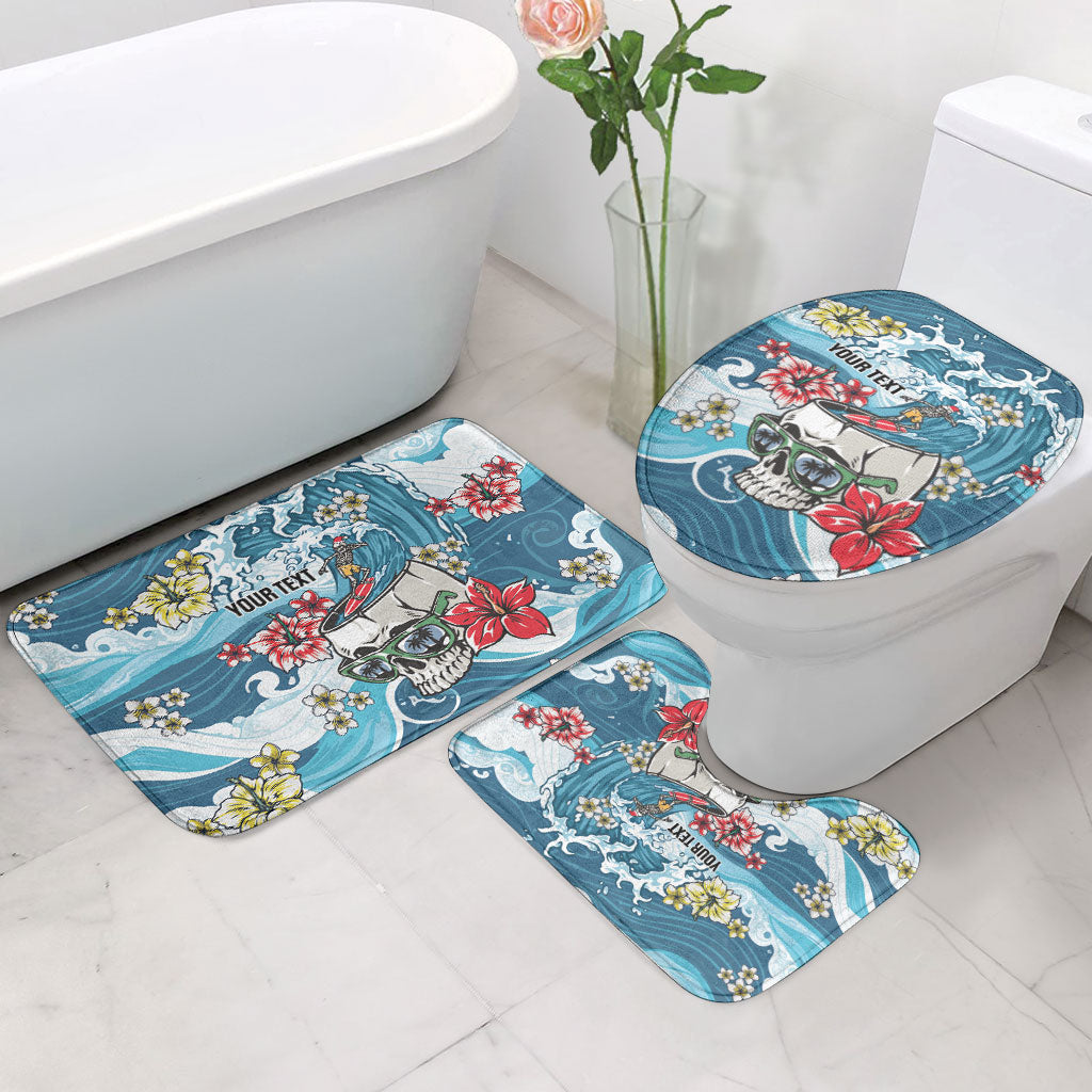 Hawaii Santa Skeleton Surfing Personalized Bathroom Set Mele Kalikimaka i Iulai!