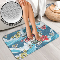 Hawaii Santa Skeleton Surfing Personalized Bathroom Set Mele Kalikimaka i Iulai!