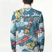 Hawaii Santa Skeleton Surfing Personalized Blazer Mele Kalikimaka i Iulai!