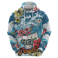 Hawaii Santa Skeleton Surfing Personalized Hoodie Mele Kalikimaka i Iulai!