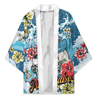 Hawaii Santa Skeleton Surfing Personalized Kimono Mele Kalikimaka i Iulai!