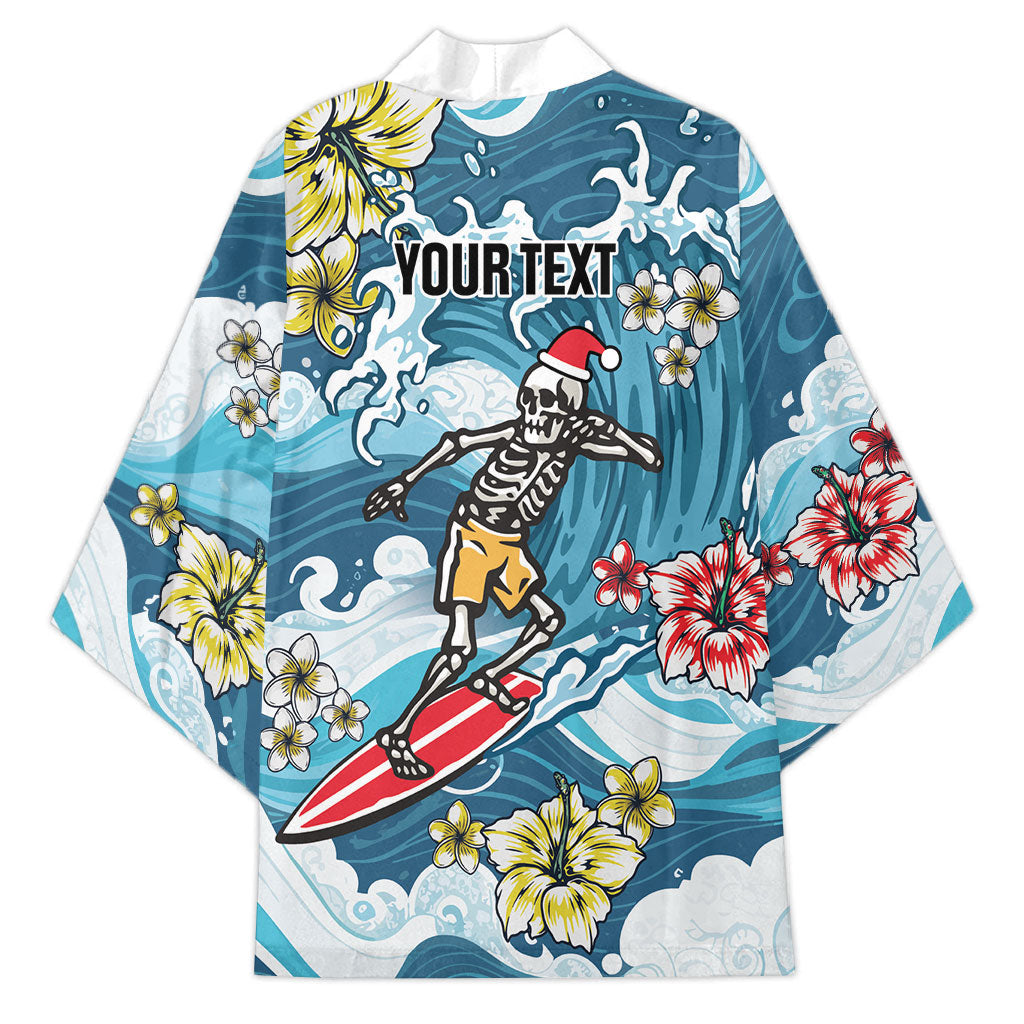 Hawaii Santa Skeleton Surfing Personalized Kimono Mele Kalikimaka i Iulai!