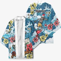 Hawaii Santa Skeleton Surfing Personalized Kimono Mele Kalikimaka i Iulai!