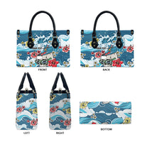 Hawaii Santa Skeleton Surfing Personalized Leather Bag Mele Kalikimaka i Iulai!