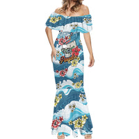 Hawaii Santa Skeleton Surfing Personalized Mermaid Dress Mele Kalikimaka i Iulai!