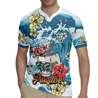 Hawaii Santa Skeleton Surfing Personalized Rugby Jersey Mele Kalikimaka i Iulai!