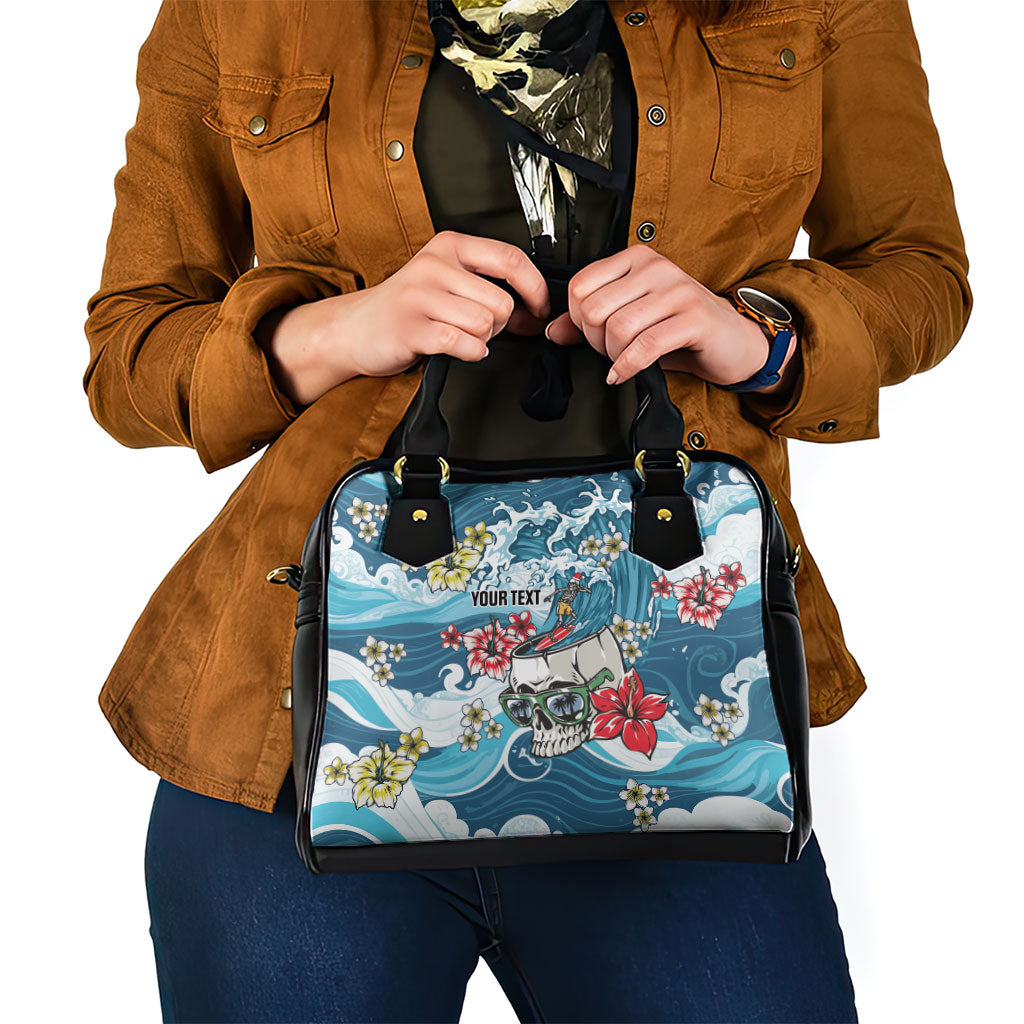 Hawaii Santa Skeleton Surfing Personalized Shoulder Handbag Mele Kalikimaka i Iulai!