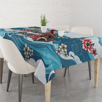 Hawaii Santa Skeleton Surfing Personalized Tablecloth Mele Kalikimaka i Iulai!