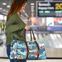 Hawaii Santa Skeleton Surfing Personalized Travel Bag Mele Kalikimaka i Iulai!