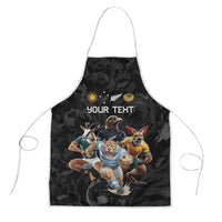 Custom Rugby Southern Hemisphere Apron Argentina AUNZ South Africa Mascot Black - Polynesian Pride