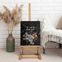 Custom Rugby Southern Hemisphere Canvas Wall Art Argentina AUNZ South Africa Mascot Black LT9 - Polynesian Pride