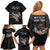 Custom Rugby Southern Hemisphere Family Matching Off Shoulder Short Dress and Hawaiian Shirt Argentina AUNZ South Africa Mascot Black - Polynesian Pride