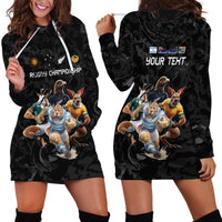 Custom Rugby Southern Hemisphere Hoodie Dress Argentina AUNZ South Africa Mascot Black - Polynesian Pride