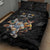 Custom Rugby Southern Hemisphere Quilt Bed Set Argentina AUNZ South Africa Mascot Black - Polynesian Pride