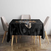 Custom Rugby Southern Hemisphere Tablecloth Argentina AUNZ South Africa Mascot Black - Polynesian Pride