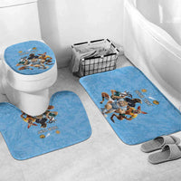 Custom Rugby Southern Hemisphere Bathroom Set Argentina AUNZ South Africa Mascot Blue - Polynesian Pride