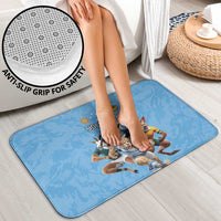 Custom Rugby Southern Hemisphere Bathroom Set Argentina AUNZ South Africa Mascot Blue - Polynesian Pride